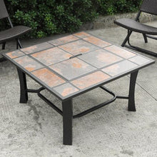 32", 2-in-1 Malaga Convertible Square Tile Top Fire Pit Coffee Table