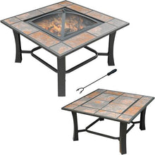 32", 2-in-1 Malaga Convertible Square Tile Top Fire Pit Coffee Table