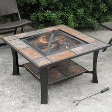 32", 2-in-1 Malaga Convertible Square Tile Top Fire Pit Coffee Table